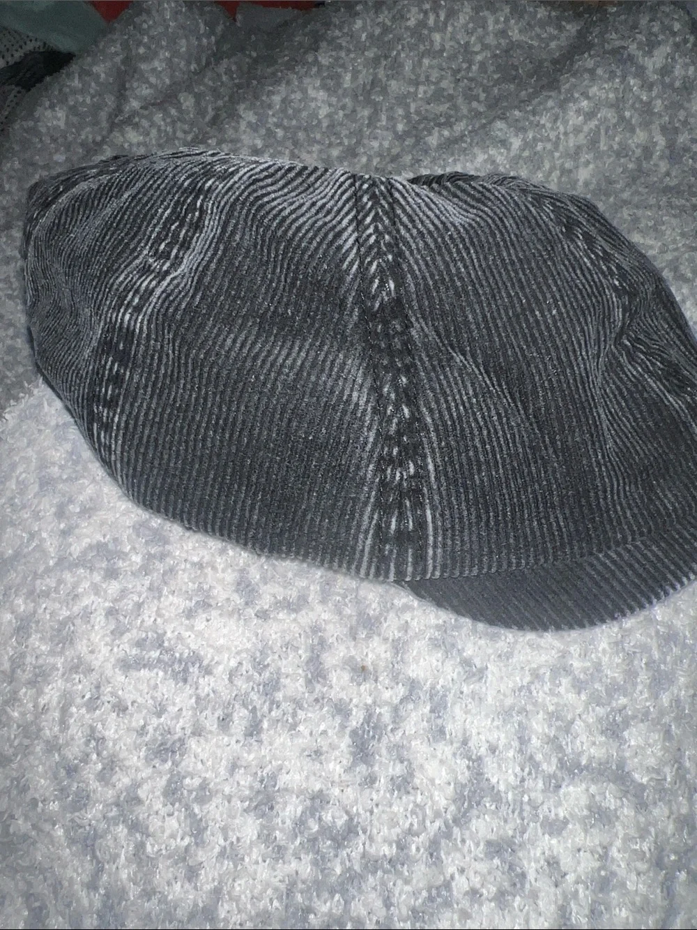 Vintage Corduroy Newsboy Cap Black